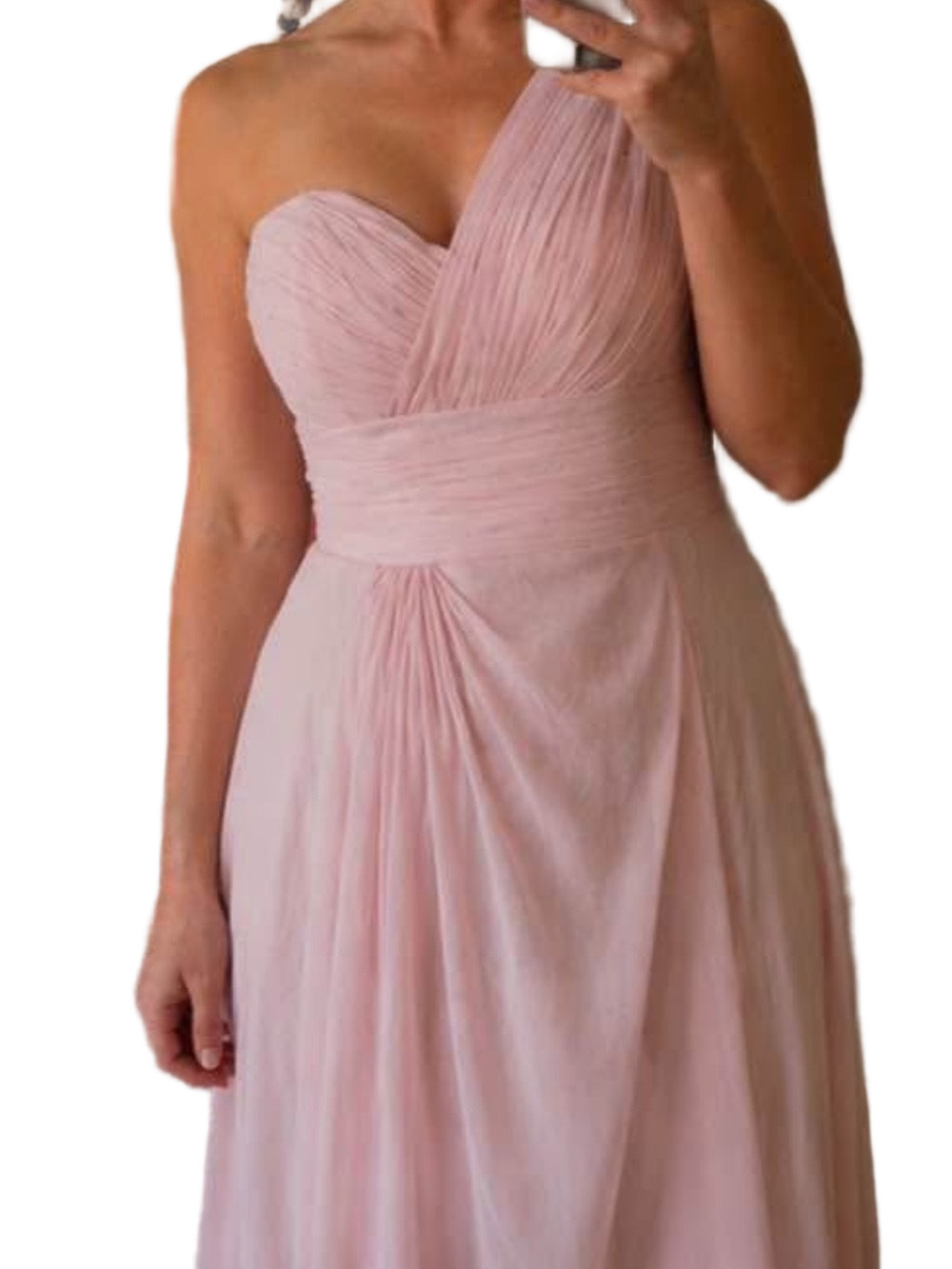 Dessy Collection One Shoulder Formal Dress Size 8 Cocktail Gala Midi